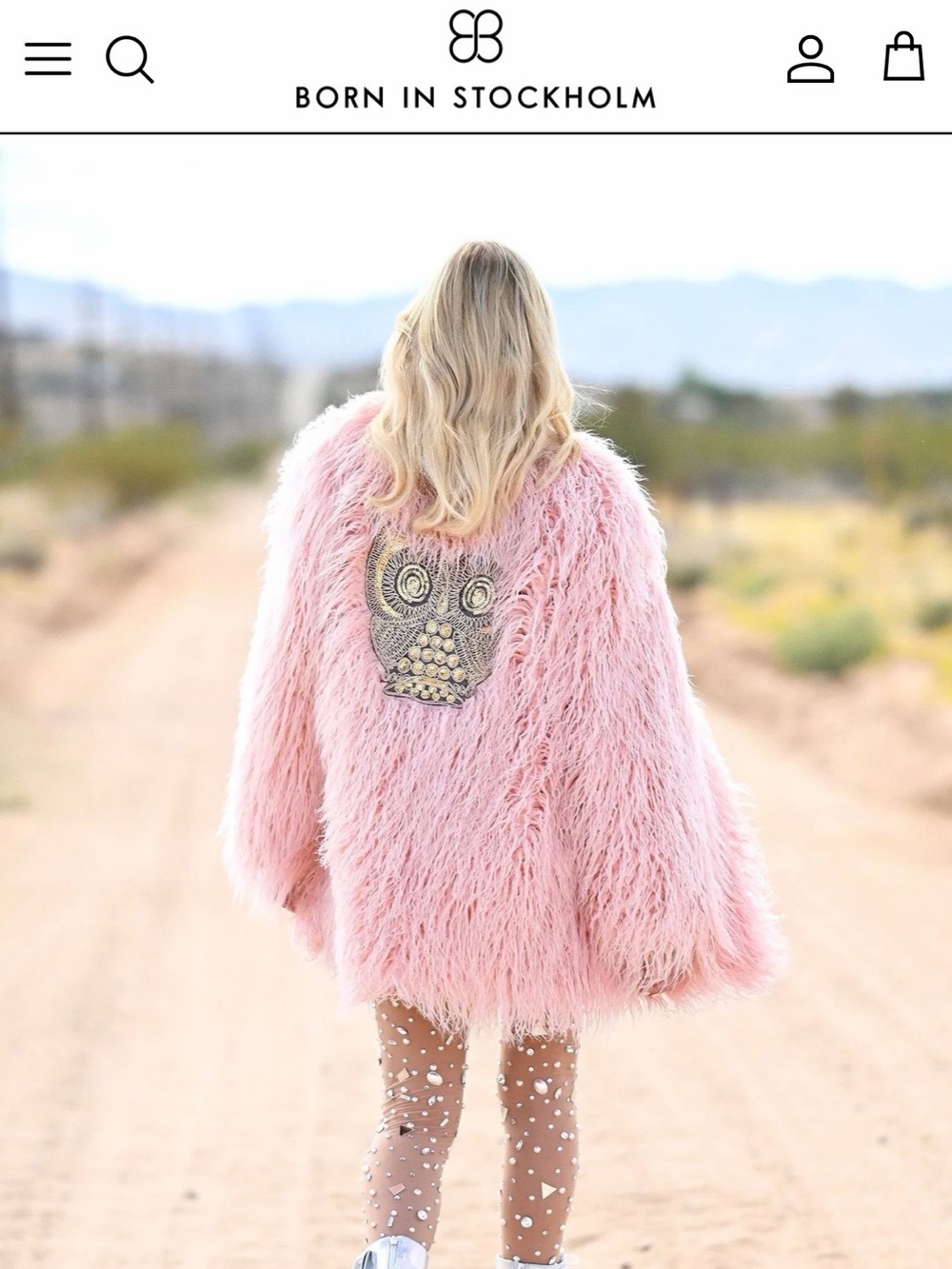 Born in Stockholm Pink Faux-Fur Owl Coat